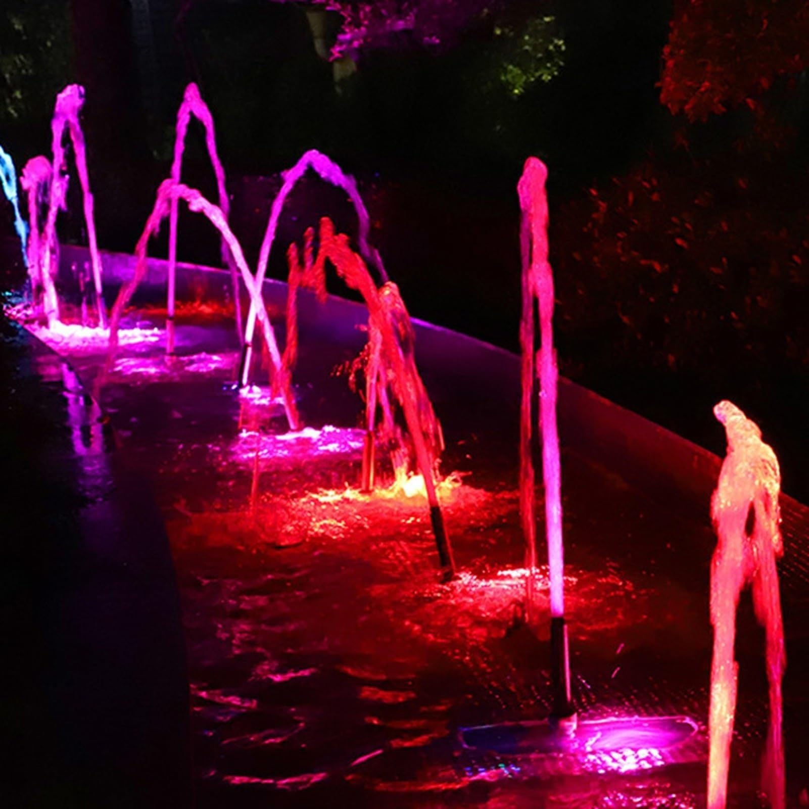 Podwodne światła do stawu wodnego – lampa LED do fontanny pierścieniowej, wodoszczelny reflektor ze stali nierdzewnej IP68, AC 12 V, do oświetlenia fontann / dekoracji krajobrazu (białe, 9 W-AC