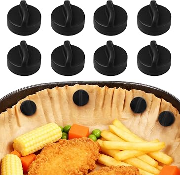Pack of 8 Silicone Magnets for Airfryer, Airfryer Magnets for Baking Paper, Magnetic Silicone Buckles for Hot Air Fryers Ninja, Philips, Cosor, Hot Air Fryer Accessories