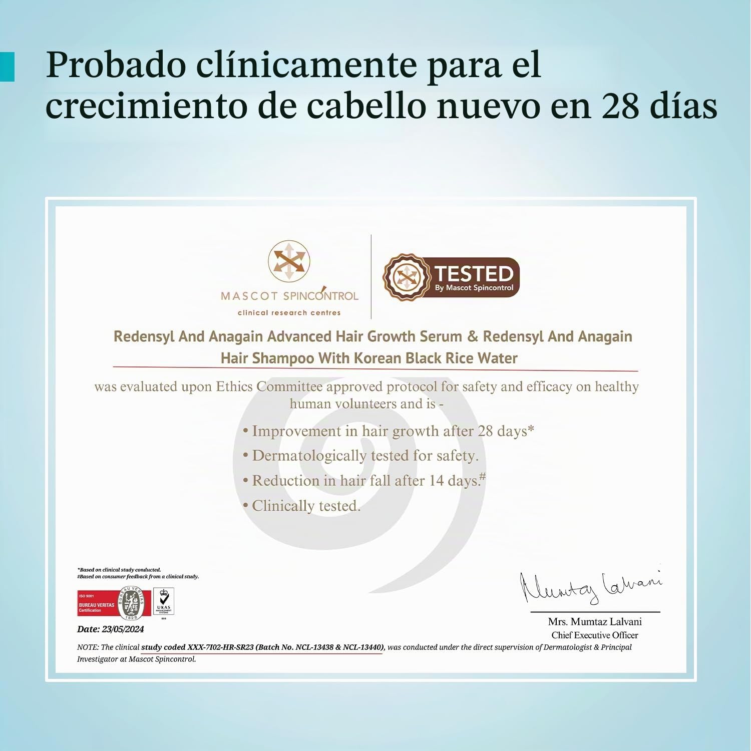 Pilgrim Redensyl 3% + Anagain 4% Advanced Hair Growth Serum (100 ml) con arroz negro coreano, controla la caída del cabello, estimula el crecimiento del cabello, aumenta la densidad del cabello, suero