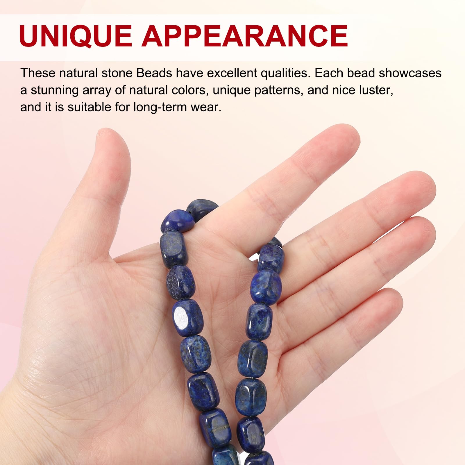 PATIKIL 12x8mm Natural Stone Gemstone Beads for Jewelry Making 1 Strand 15"/38cm Cuboid Loose Spacer Beads Crystal Agate Beads for Bracelet Necklace DIY Art Craft Dark Blue - Image 3