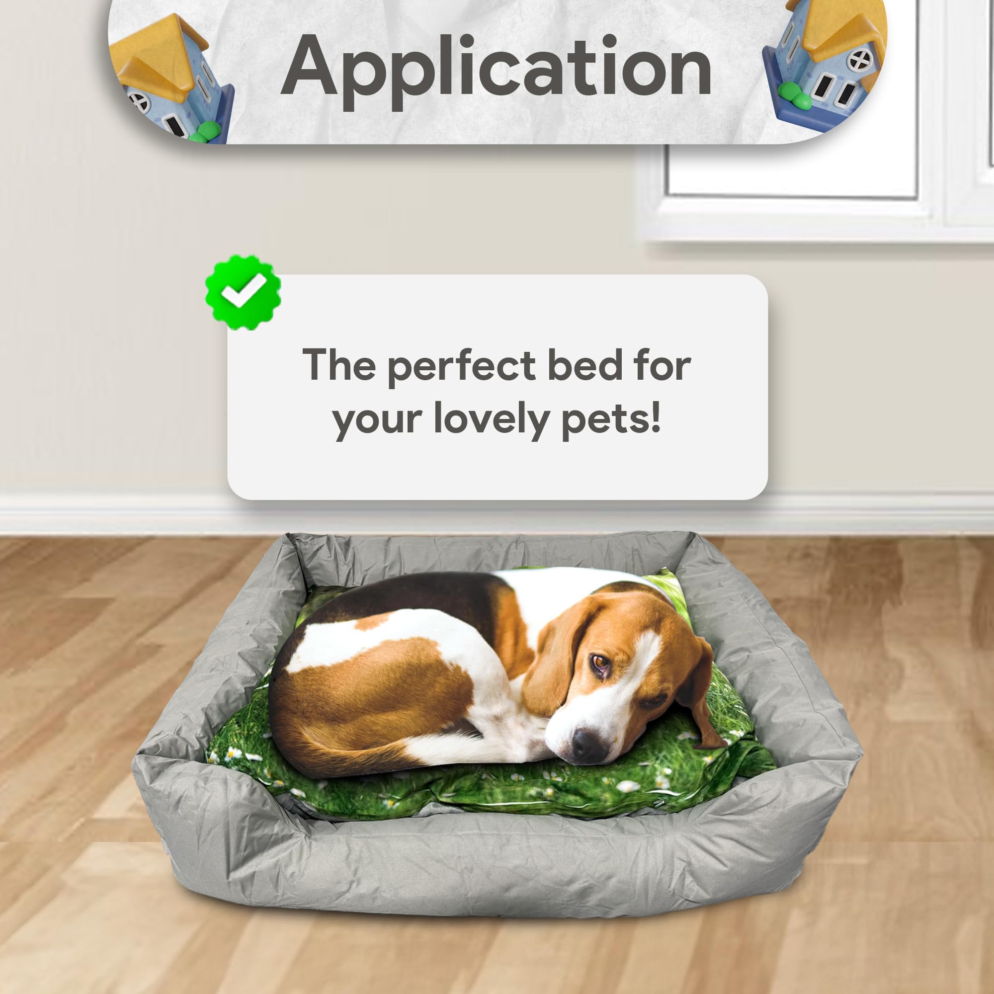 THEDOGTAGCO Cuna Perro Mediano Personalizada con Almohada, Cama de Espuma Viscoelástica Personalizada para Perro, con Funda Impermeable Lavable para Mayor Comodidad y Suavidad para tu Cachorro