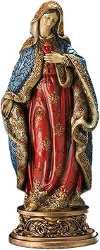 Avalon Gallery Sacred Devotions Statue - Hand-Painted Resin Figurine with Gold Embossed Accents, 9.25-Inch, Immaculate Heart of Mary