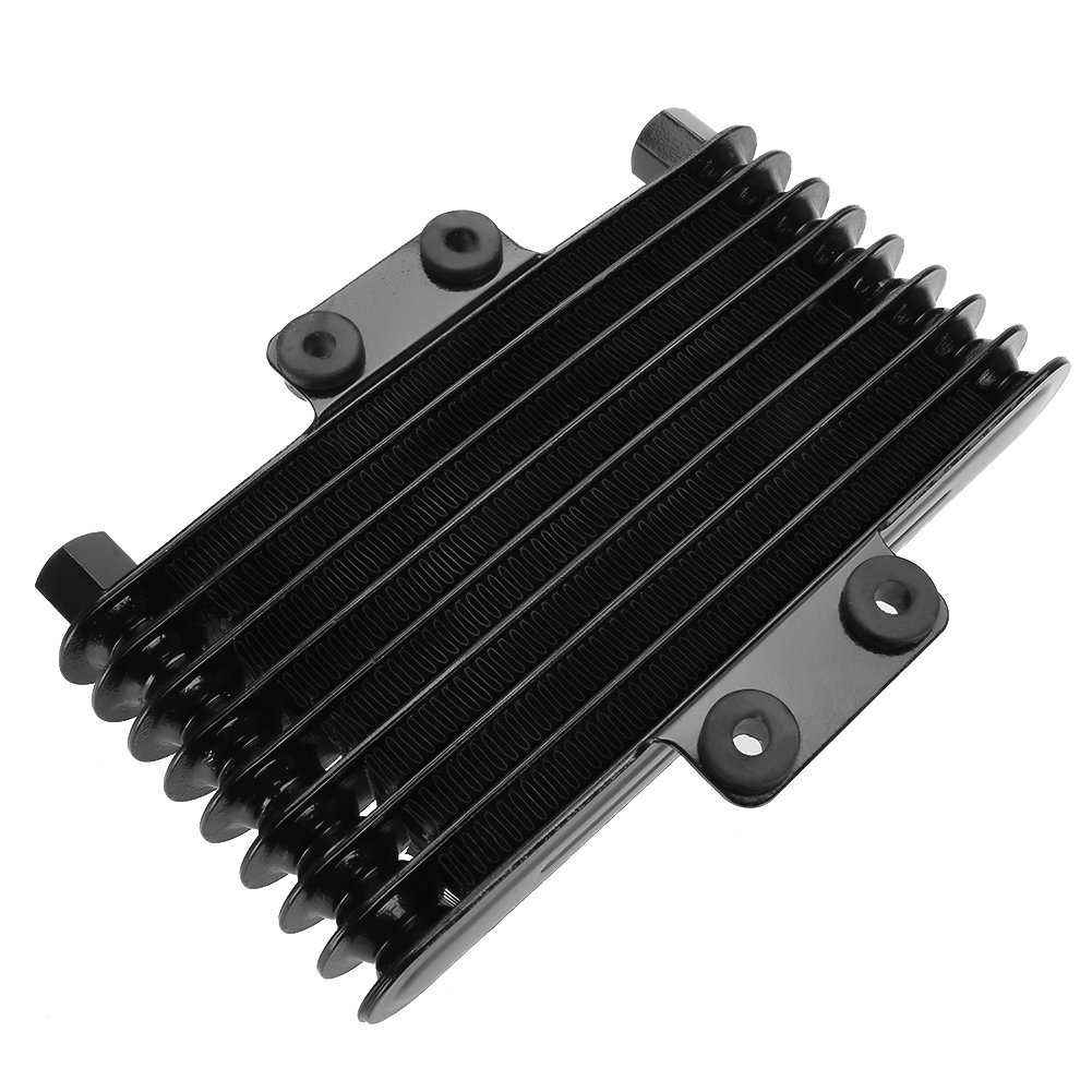 KIMISS Radiatore Olio, Radiatore Di Raffreddamento Motore In Alluminio 125ml Per Moto Dirt Bike Atv(Nero)