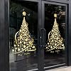 Cityhermit - 2 Pack Christmas Tree Stickers - Large Golden Christmas Tree - Wall, Window, Door Display - Window Stickers