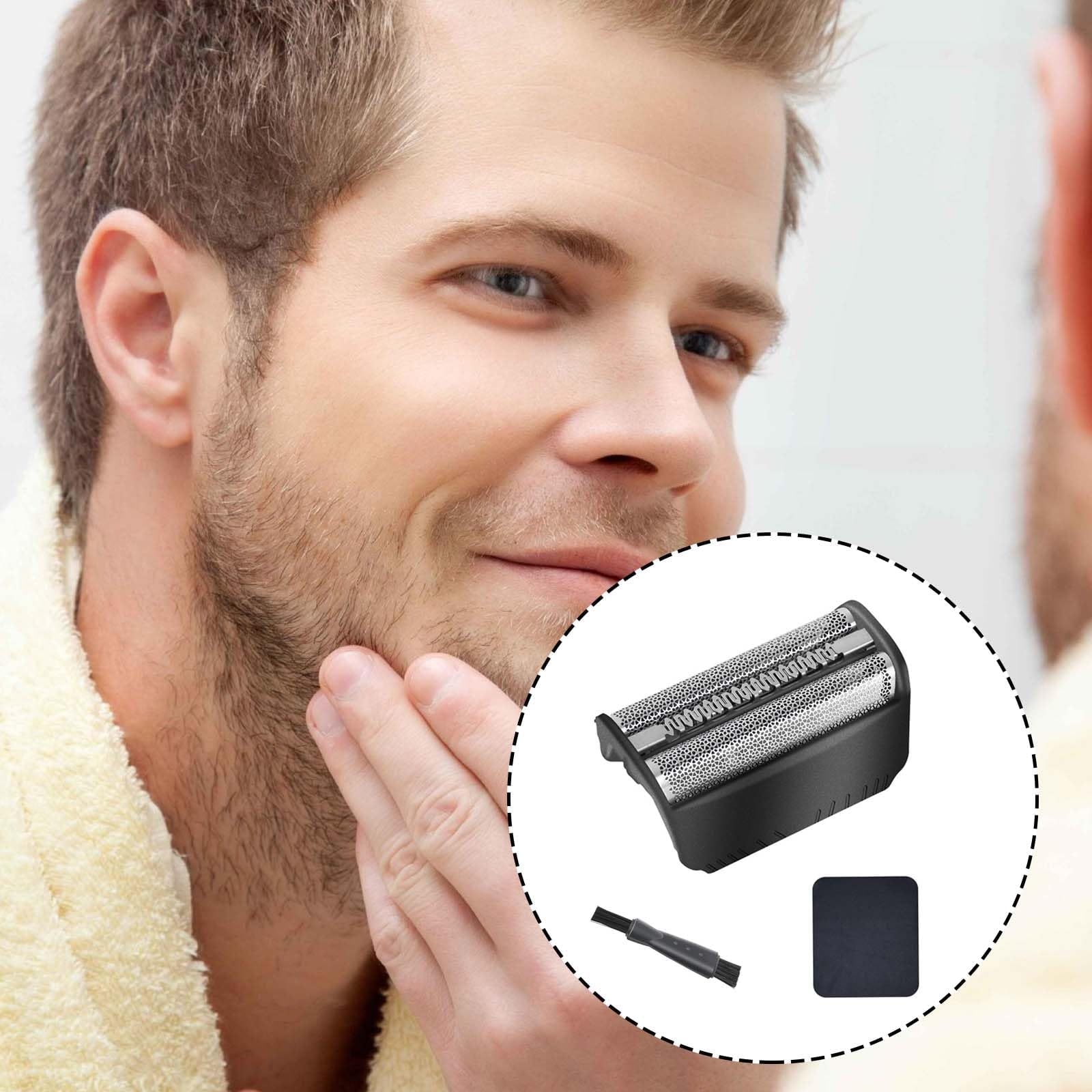 Braun 1 Stück für Serie 3 Ersatzkopf, Kompatibel mit 30B 310 330 340 5746 4875 7630, Schwarz/Silber, Inkl. Bürste und Reinigungstuch, Unisex, Modern, Mit Integriertem Wiederaufladbaren Akku, Grayscale