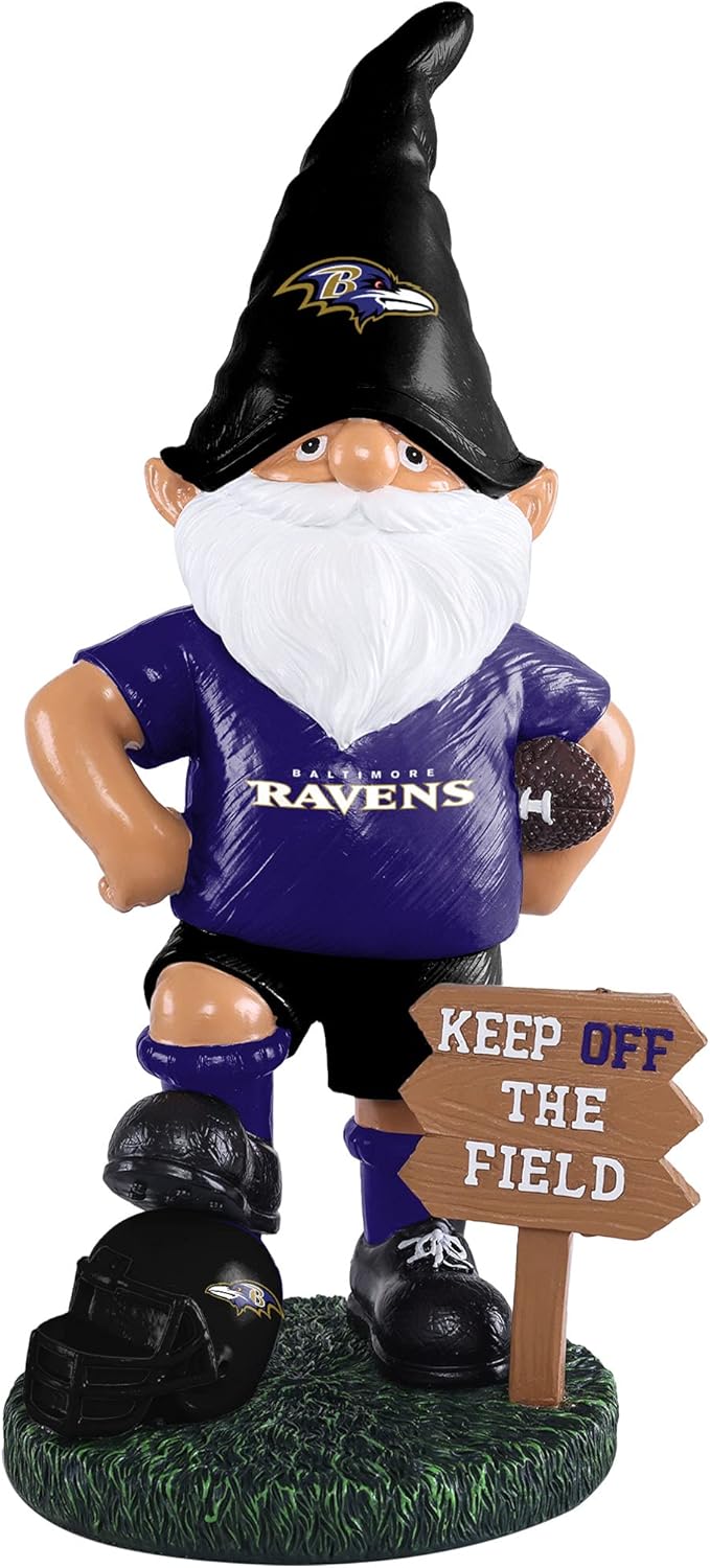 foco NFL Team Logo Keep Off The Field Outdoor Garden Statue Gnome 8"