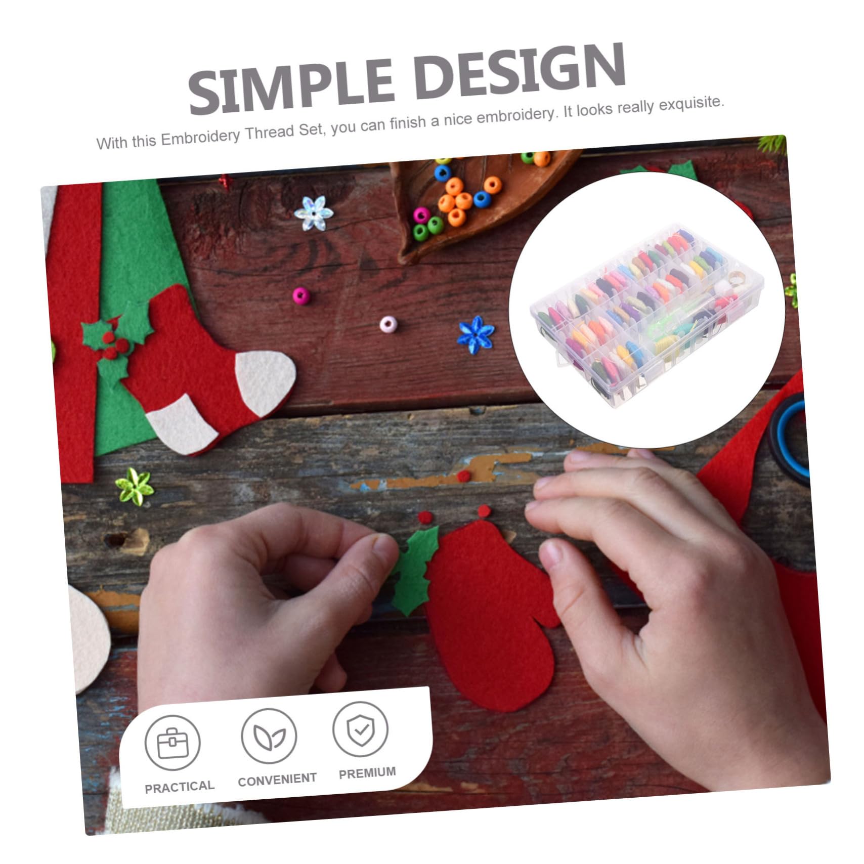 TEHAUX 4juegos Hilos De Bordado Para Manualidades Kit De Coser y Accesorios Para Para Bordar Punto De Cruz y Proyectos De Costura