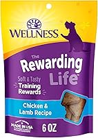 Wellness Rewarding Life Grain-Free Soft Chewy Dog Training Treats, Chicken & Lamb, 6oz Bag