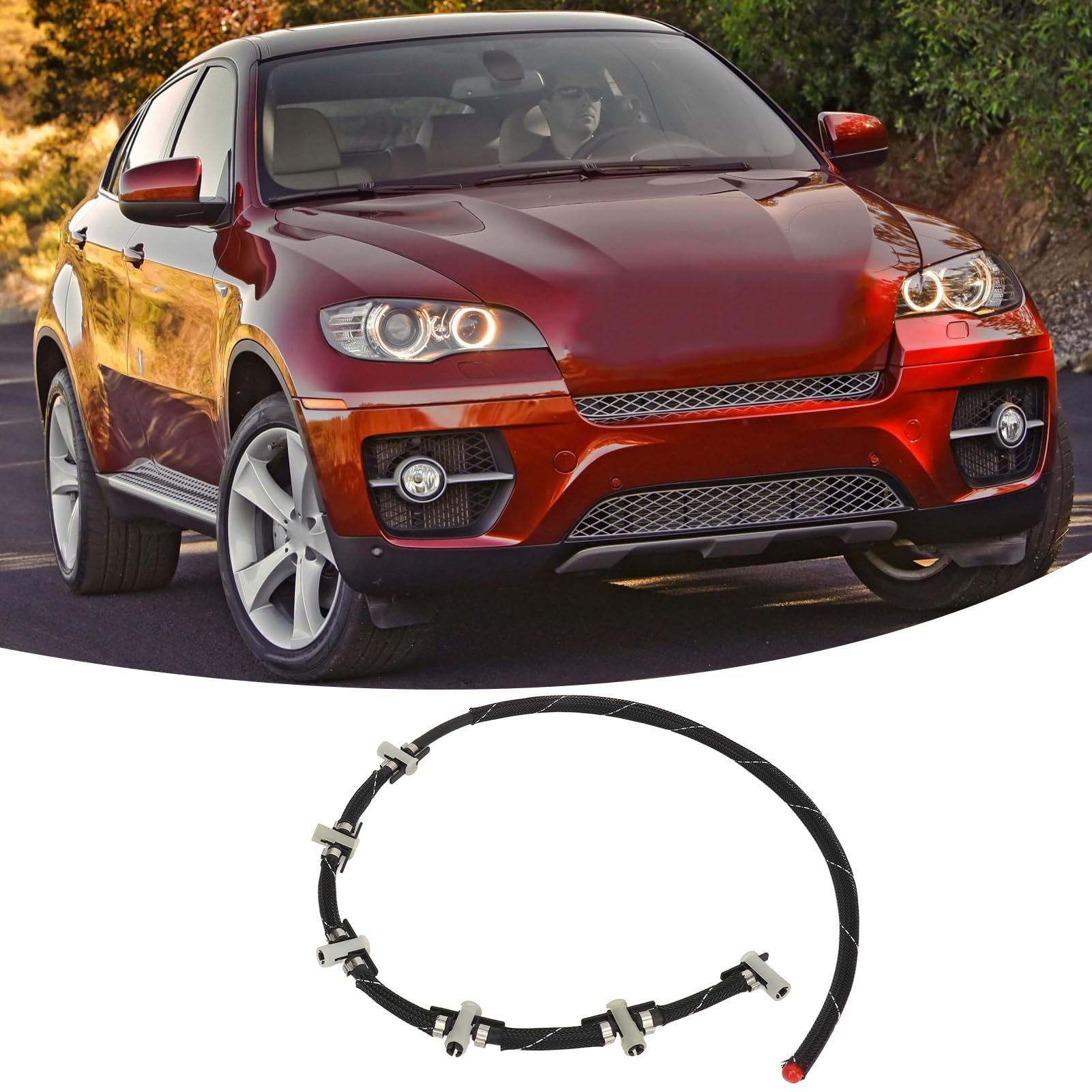 Tubo de Retorno del Inyector, Manguera de Tubo de Desbordamiento de Retorno del Inyector de Combustible 13537799993 Ajuste a Prueba de Fugas para E90 E91 E92 E93 325d 330d 330xd