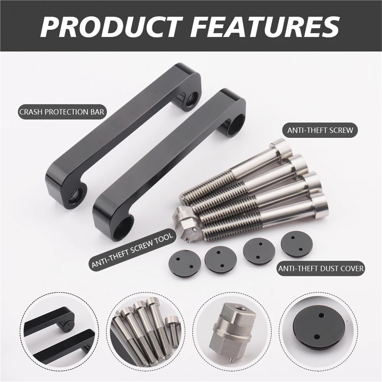 Pinzas de pistones de freno Protector antirrobo de pinza de freno con tornillos para BMW R1250GS Adventure, R1200GS LC, ADV, RNINET, R9T