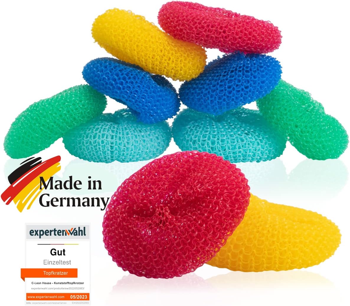C-lean House High-quality plastic pot scraper - in a set of 10 - The scraper sponge for better cleaning results in the kitchen