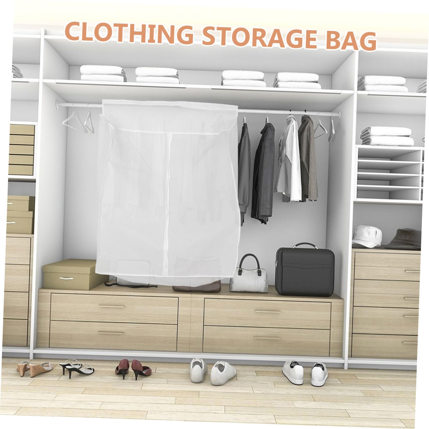 TOPBATHY Funda Protectora para Ropa de Peva Color Claro, Resistente al Polvo y Plegable, Adecuada para Colgar Abrigos y Prendas Armario del Hogar