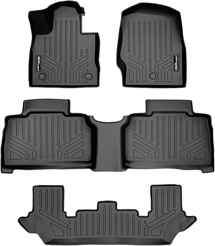 SMARTLINER Juego de alfombrillas de 3 filas compatibles con Ford Explorer 2020-2023