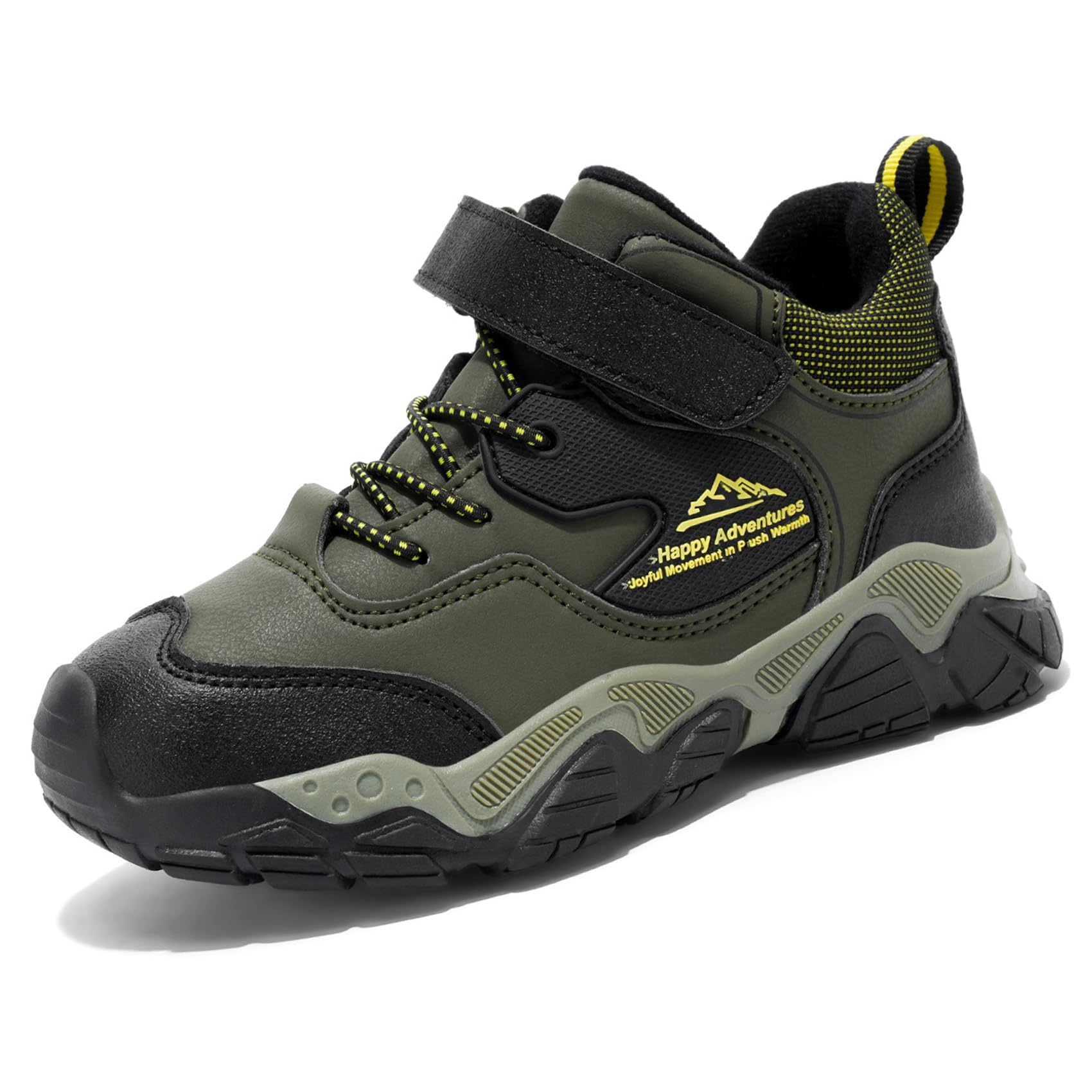 Botas de senderismo para niños, impermeables, para caminar, para exteriores, ligeras, para senderismo, camping, escalada, Green, 36 2/3 EU