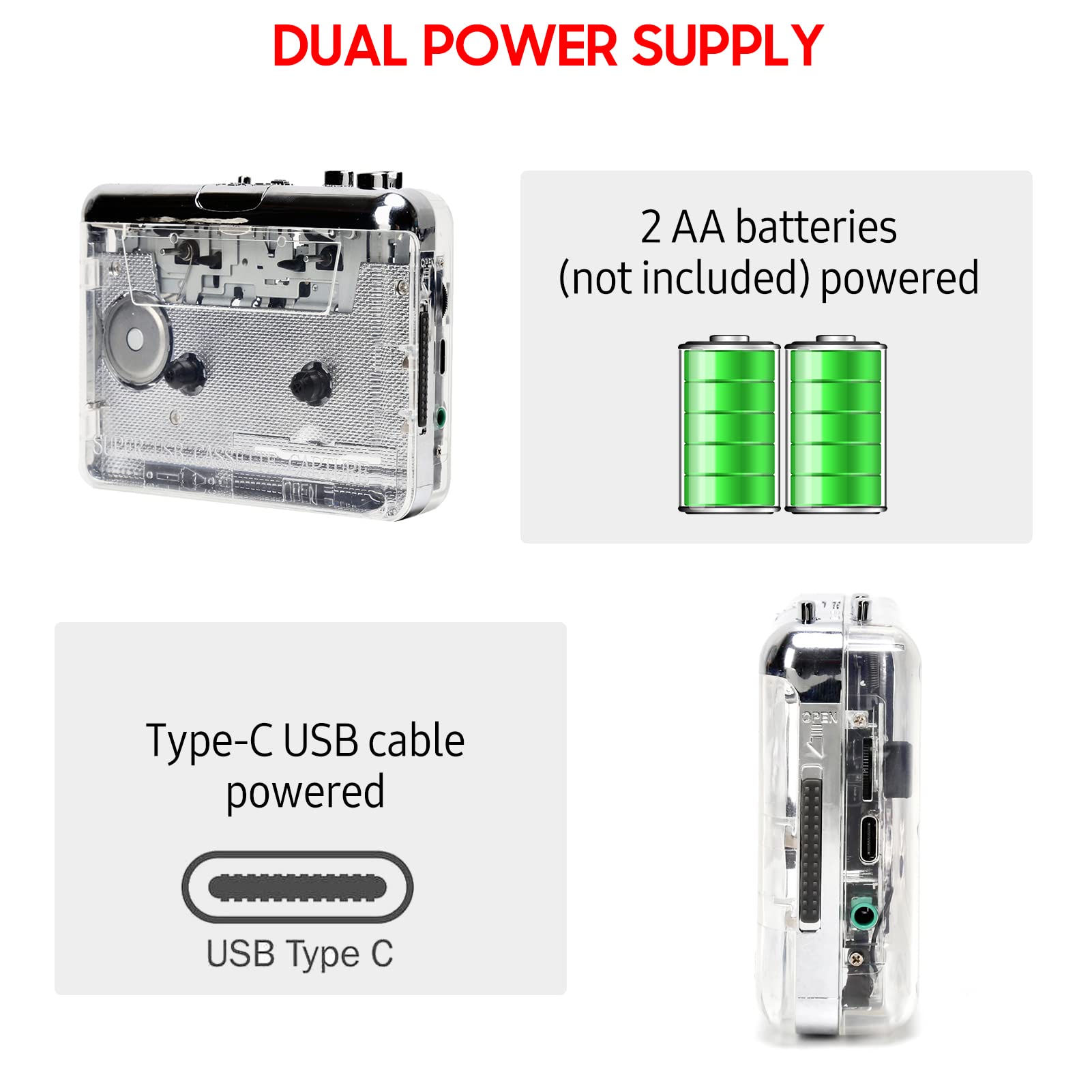 Convertisseur de Cassette en MP3, Lecteur Portable, Mini USB, Capture , Adaptateur de Musique pour PC, Ordinateur Portable, Maison