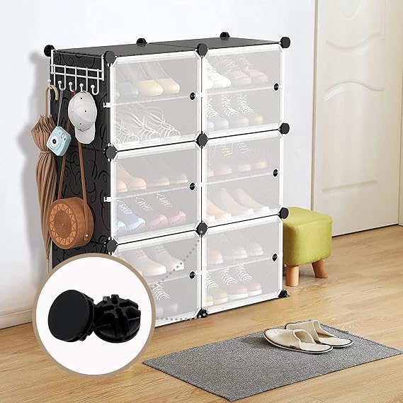 50Pcs Wire Cube Plastic Connectors Plastic Grid Cube Organizer Connector for Modular Closet Storage Organizer and Wire Shelving (Black)