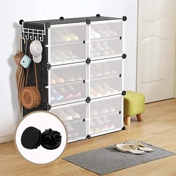 50Pcs Wire Cube Plastic Connectors Plastic Grid Cube Organizer Connector for Modular Closet Storage Organizer and Wire Shelving (Black)