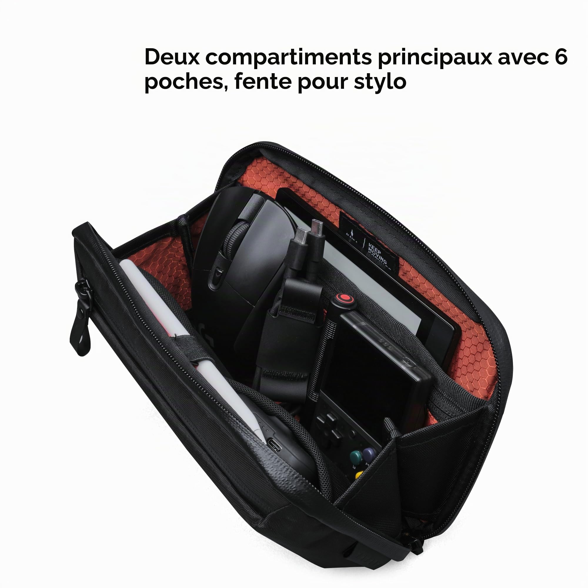 ALPAKA Elements Tech Case Mini, Sac Sling avec Sangle Réglable, EDC Petit Tech Pouch, Sac de Rangement pour Accessoires Électroniques, Tissu Résistante à l'eau, 2 Compartiment, X-Pac VX42