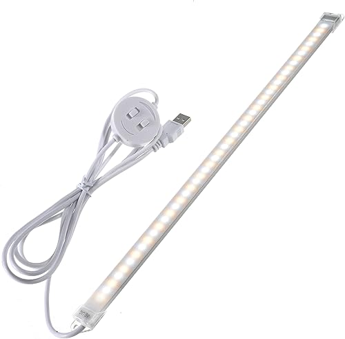 luluan Iluminación regulable para debajo del gabinete, 3 colores de temperatura portátil, tiras de lectura USB para manualidades, luz LED para el