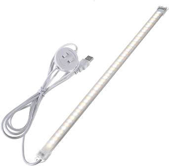 LULUAN Dimmable USB Under Cabinet Light — 3 Color Temperatures, 48 LEDs, 35\" Strip For Kitchen, Desk, Craft