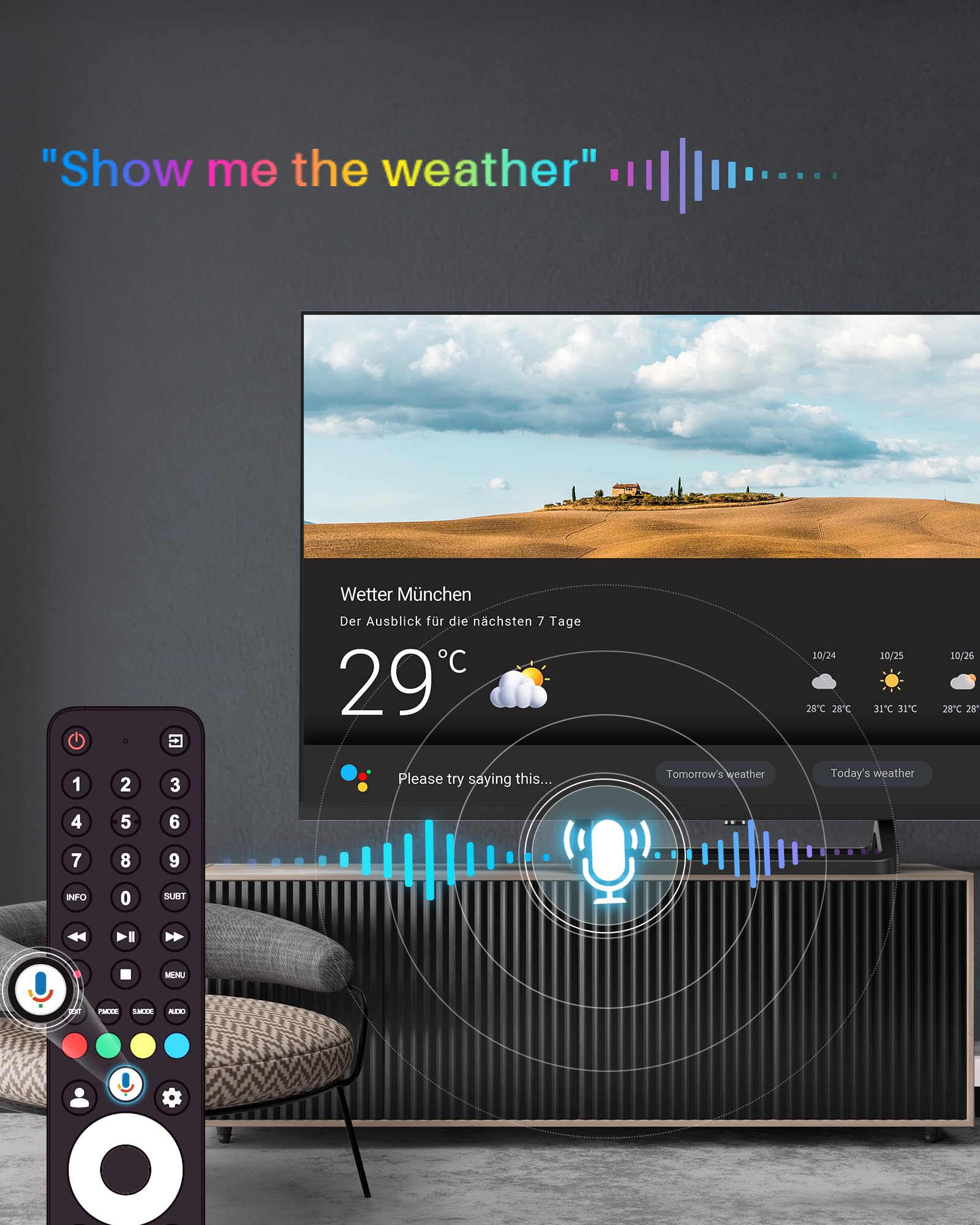 TuTu Smart TV 32 Pulgadas Led HD WiFi Bluetooth Google Televisores con Google Assistant, Google Play Store, Netflix, Prime Video, Disney+, Triple Tuner, Chromecast (TUG32HQ1C, 2025)