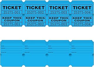 DGBDPACK 100 Raffle Tickets, 50/50 Double Ticket, Bold Numbers for Easy Reading, Ticket for Events, Fundraiser, Class Rewa...