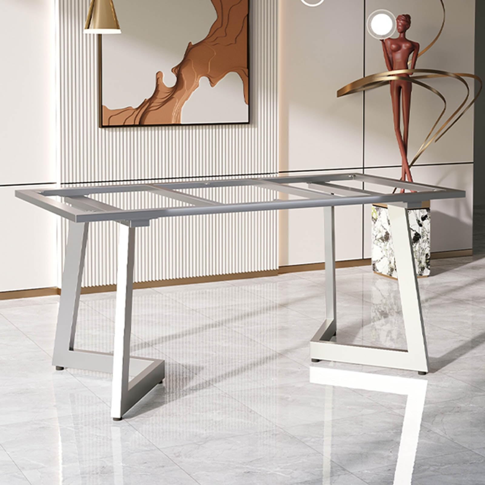 Pieds de Meubles en métal, for Table Basse, Pieds de Bureau, avec Protections Sol(Silver,120 * 60cm/47.2 * 23.6in)