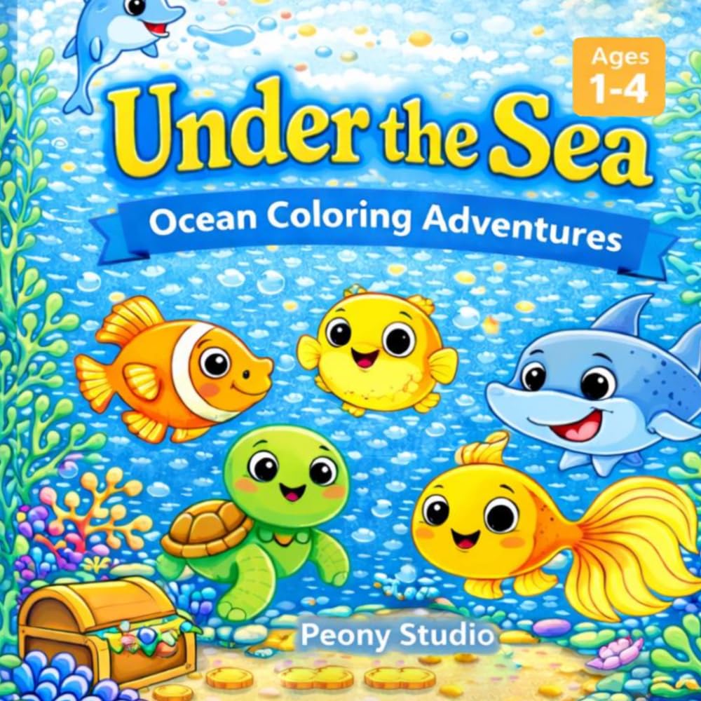 Ocean Coloring Book for Kids Ages 1–4: Easy and Fun Under the Sea Coloring Book with Big Simple Pictures for Toddlers