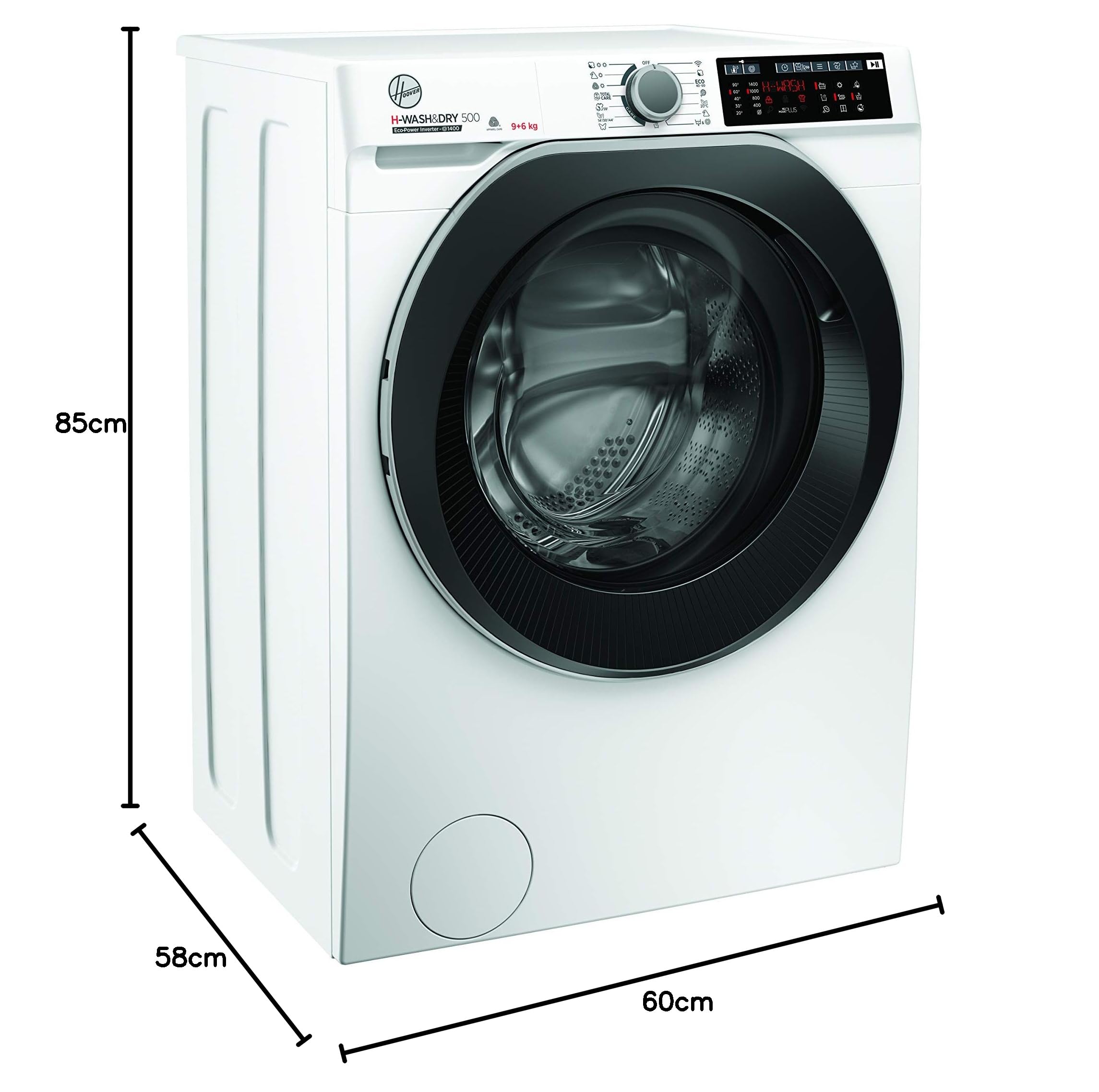 Hoover H-WASH 500 HDQ 496AMBS Waschtrockner 9 kg Waschen 6 kg Trocknen 1400 U/Min Eco-Power Inverter Motor