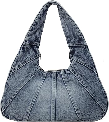 Denim Hobo Bag for Women - Trendy Jean Purses for Women Y2K Denim Shoulder Bag Slouchy Handbag