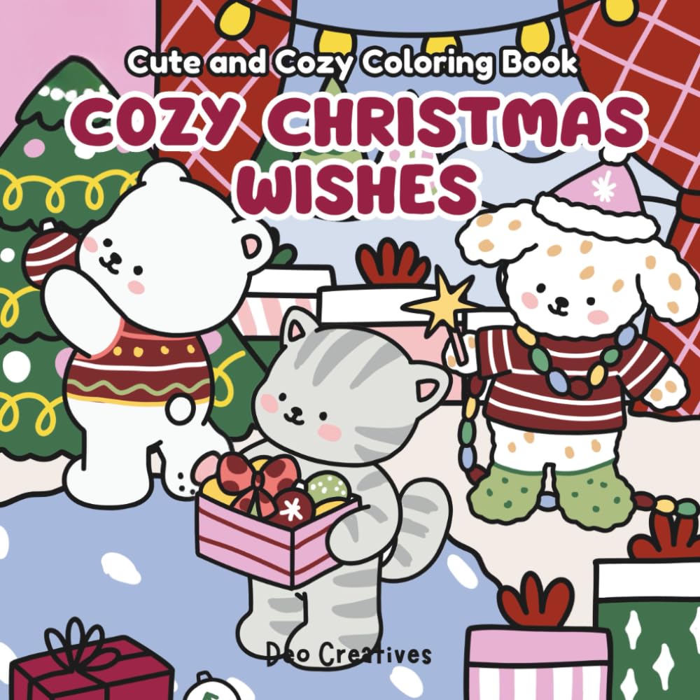 Cozy Christmas Wishes: A Christmas Coloring Book for Adults and Kids | Holiday Coloring Book Featuring Cute Fuzzy Animal Friends, Cozy Winter Moments, ... | Perfect For Stress Relief And Relaxation