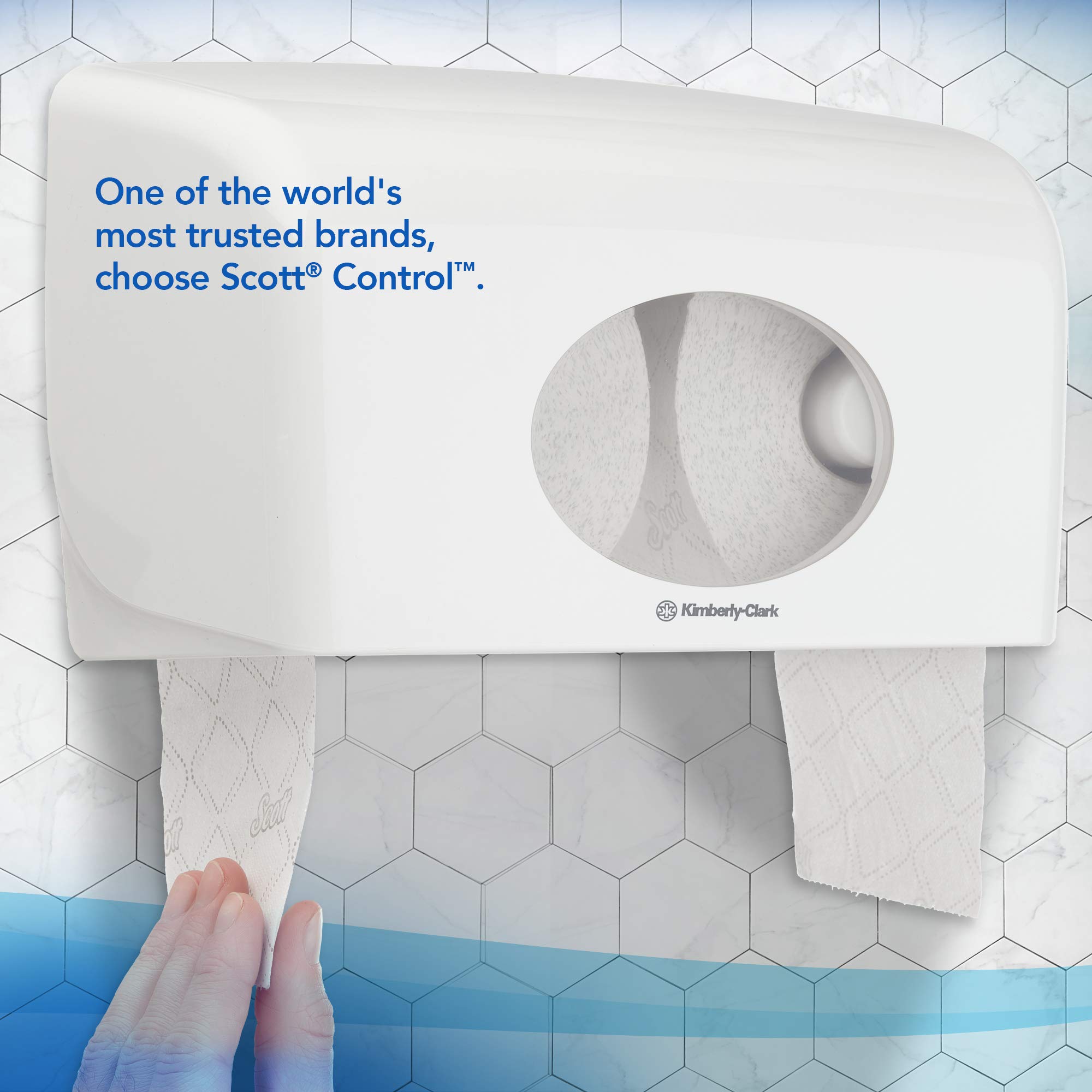 Scott Control Papel higiénico en rollo estándar 8518, Rollos de papel Higiénico blanco de 3 Capas, Certificado FSC, 36 rollos x 350 hojas(12.600 hojas)