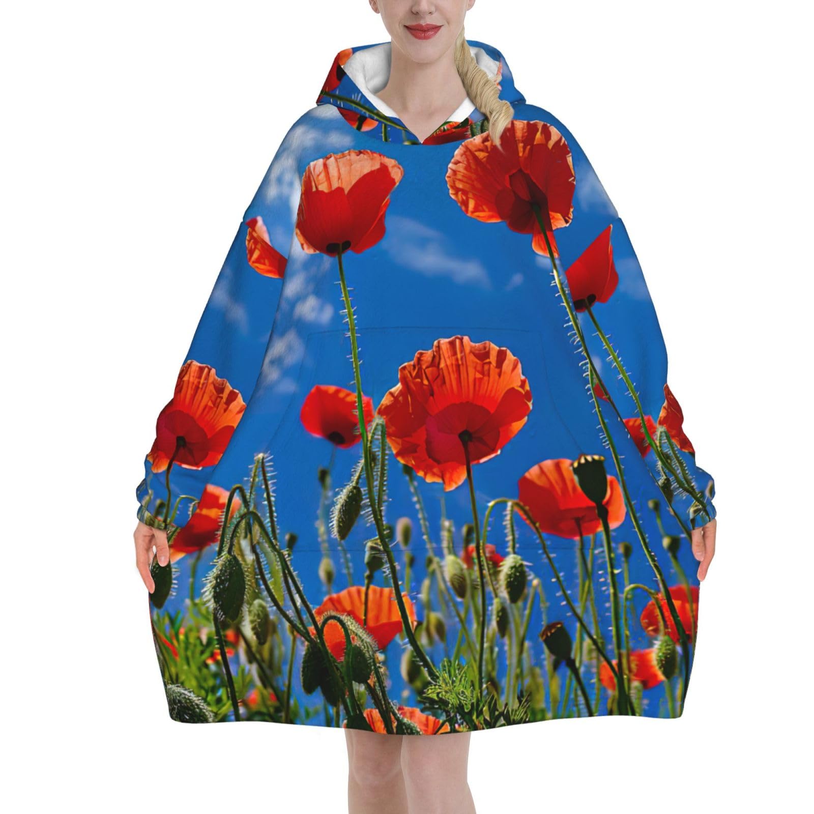 Couverture surdimensionnée coquelicots pour vos soirées cocooning au chaud - 8