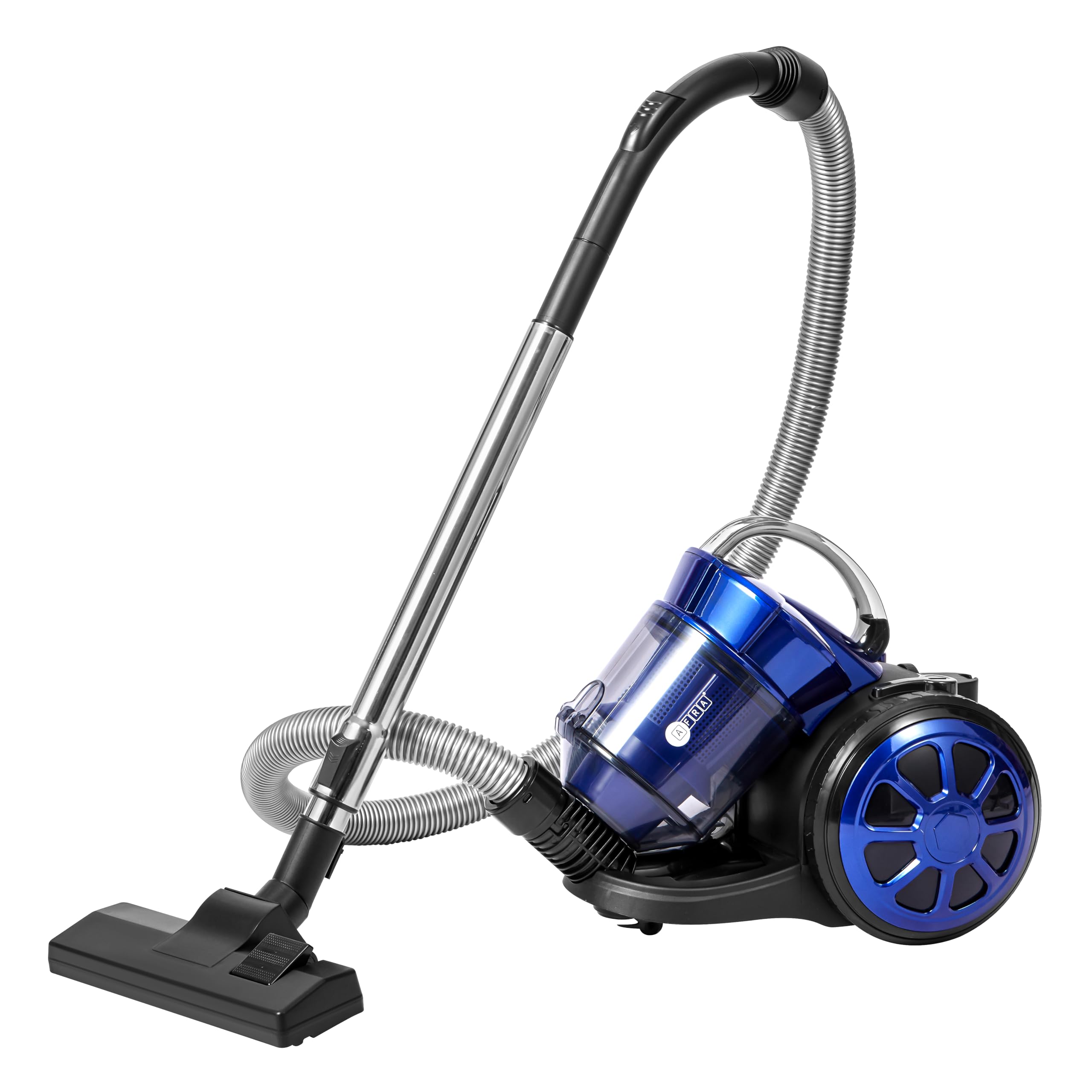 AFRA Cylinder Vacuum Cleaner 800W, Double Cyclonic Bagless Canister Vacuum with 2.2L Dust Capacity, Multi-Stage Filtration, 360° Swivel Hose for Hard Floor & Carpet, Blue