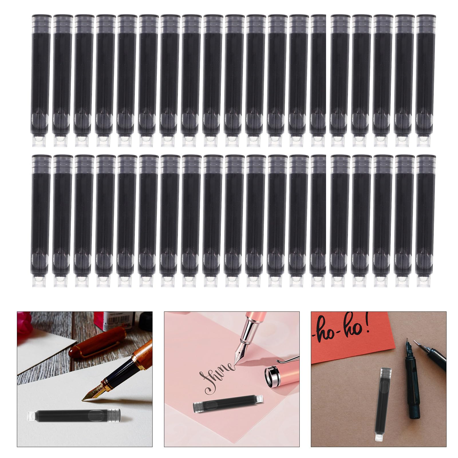 Alipis Ricariche Inchiostro Design Semplice 100 Pezzi per Penna Stilografica Portatile e Leggero Nero per Ufficio e Scuola