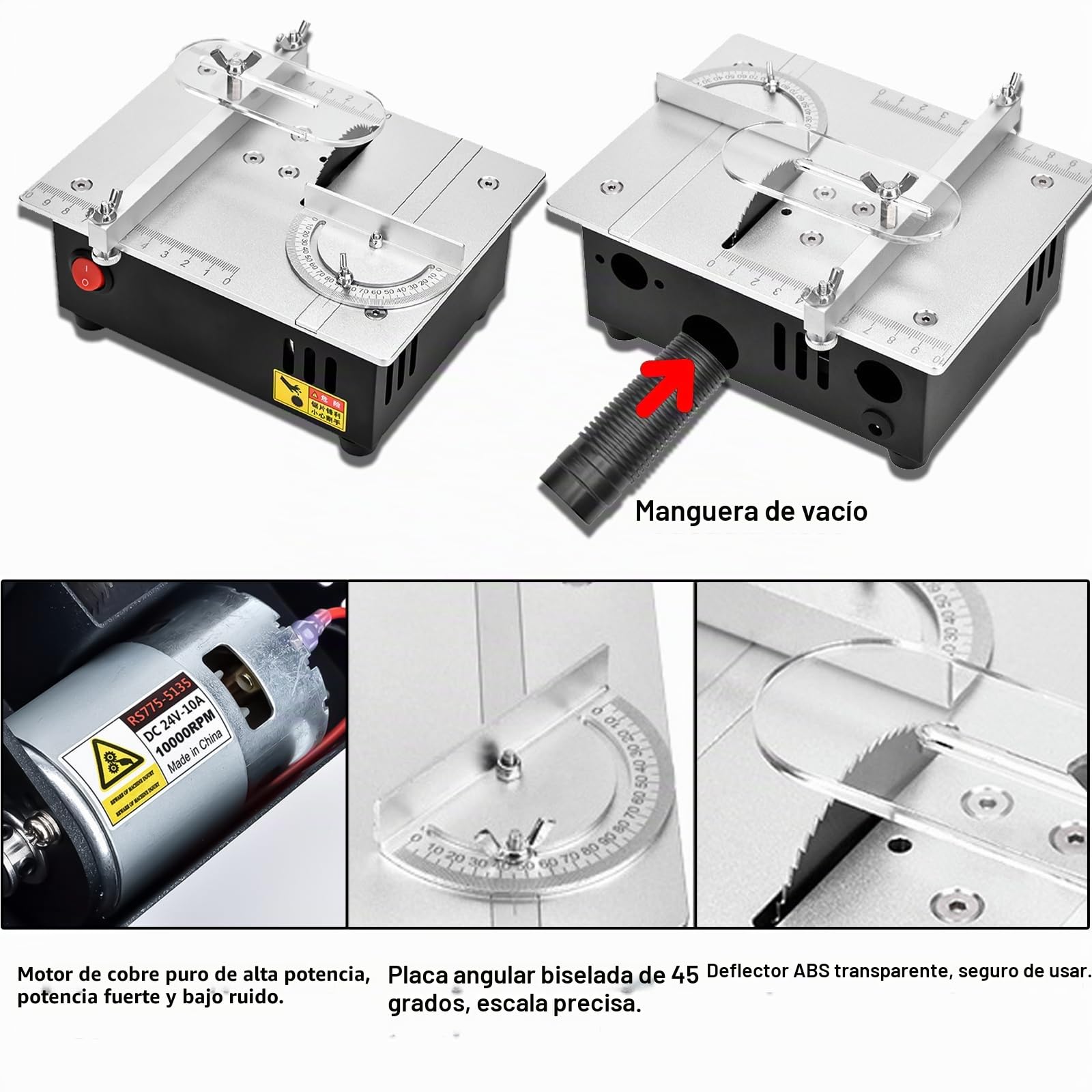 Mini sierra de mesa eléctrica de precisión, bricolaje Hobby hecha a mano máquina de corte de banco de carpintería profundidad de corte ajustable pequeña sierra de escritorio para manualidades de