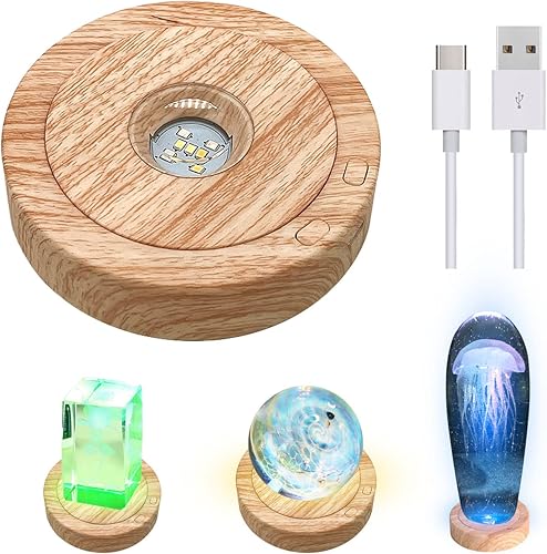 Soporte giratorio de 7 LED, soporte de exhibición giratorio con luces de colores, base giratoria redonda de 360 grados con 4 modos giratorios y 8