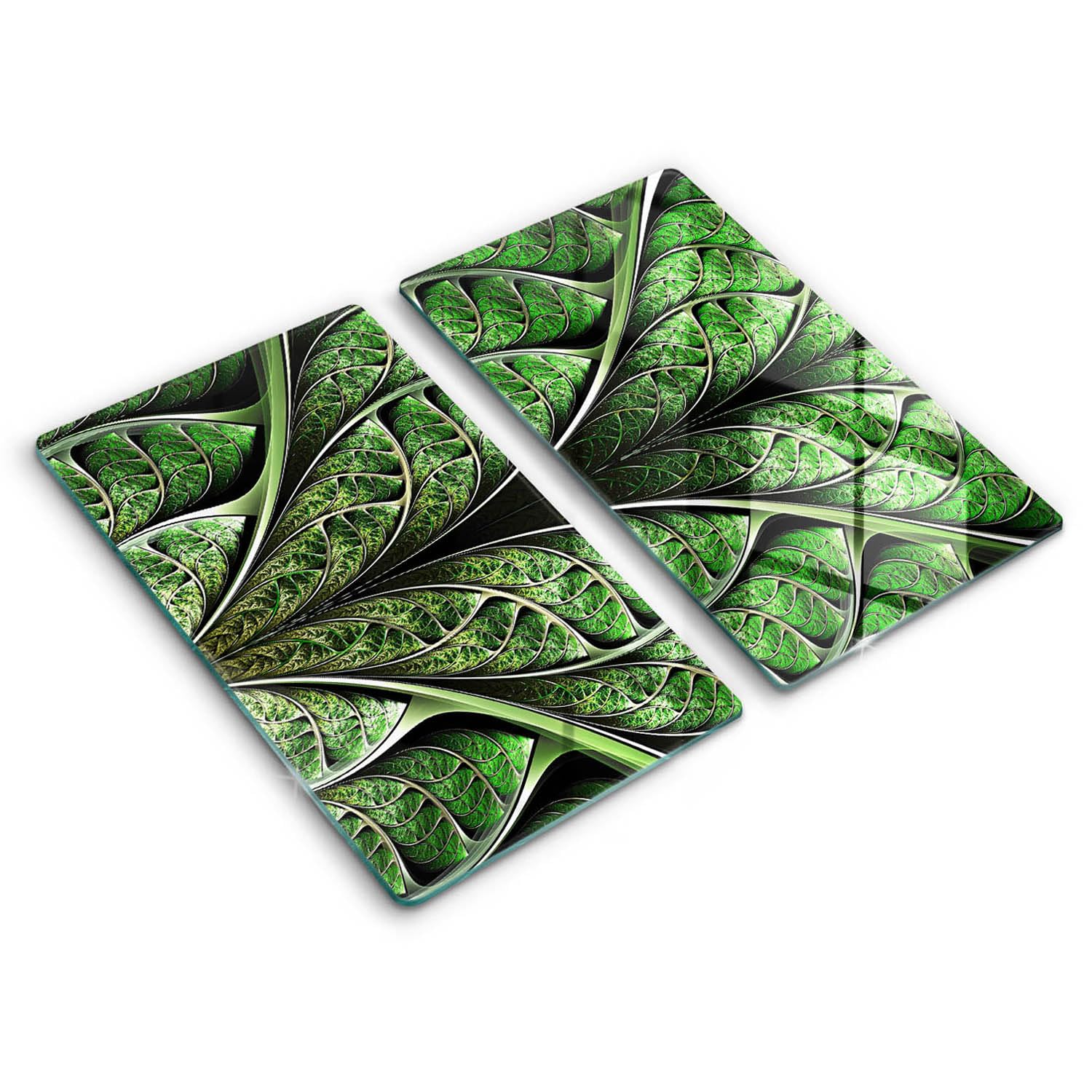 Plaque de protection induction en verre trempé 2x30x52cm au design végétal
