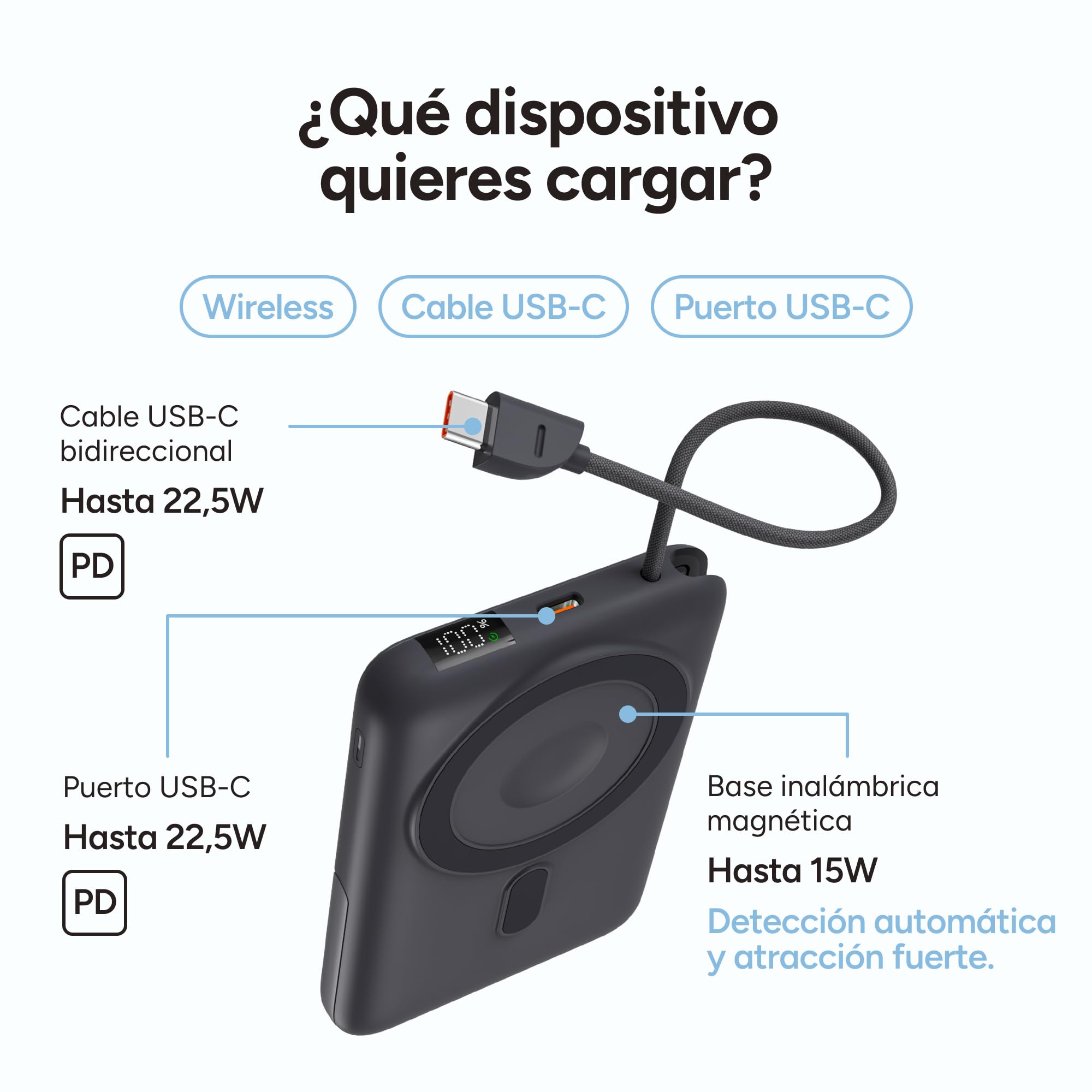 Ksix Bpb10pd22intsg Gris - Powerbank 10.000 Mah - Compatible Carga Magnética Apple® Y Applewatch®