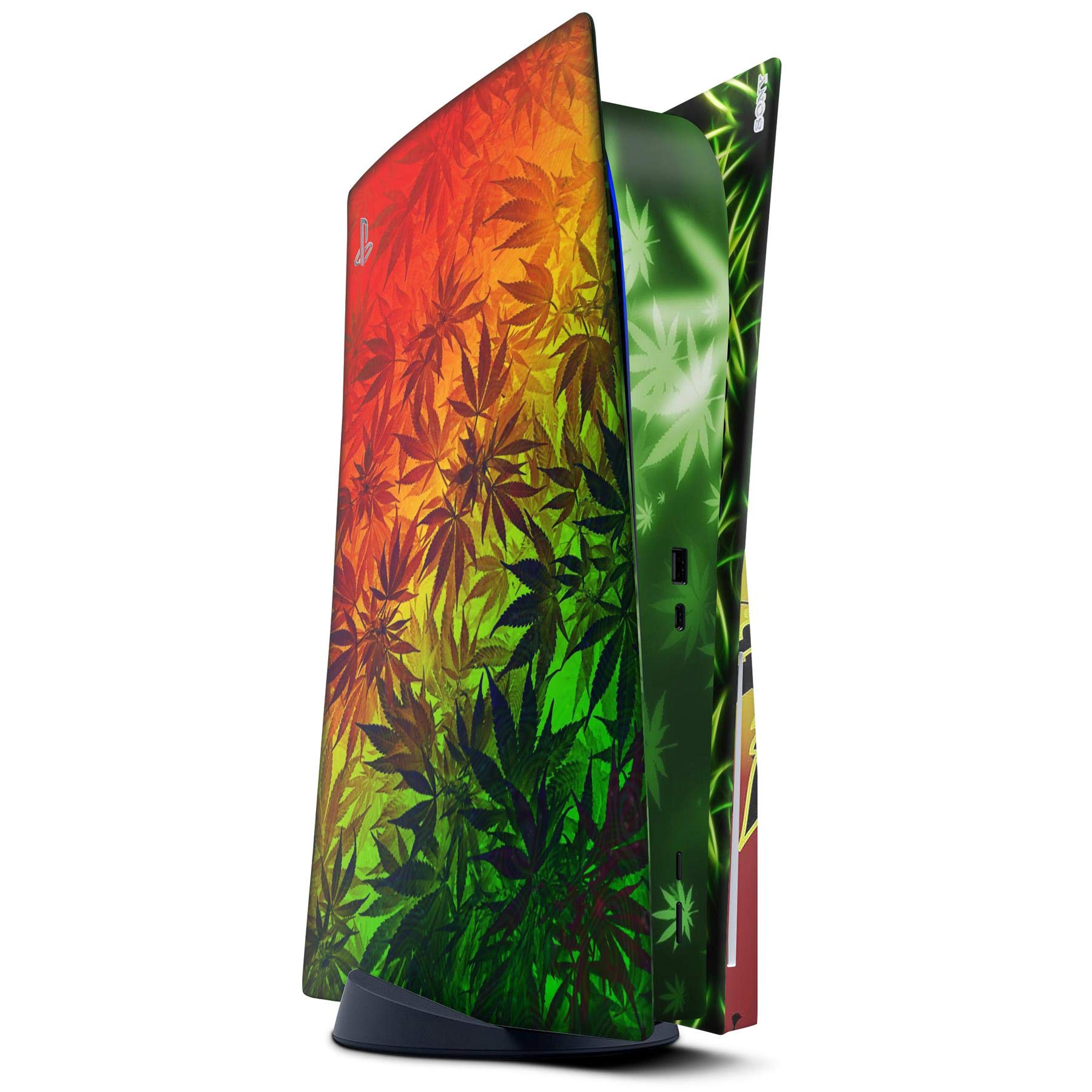 GNG PS5 Disk Console WEED Skin Decal Vinal Sticker + 2 Controller Skins Set