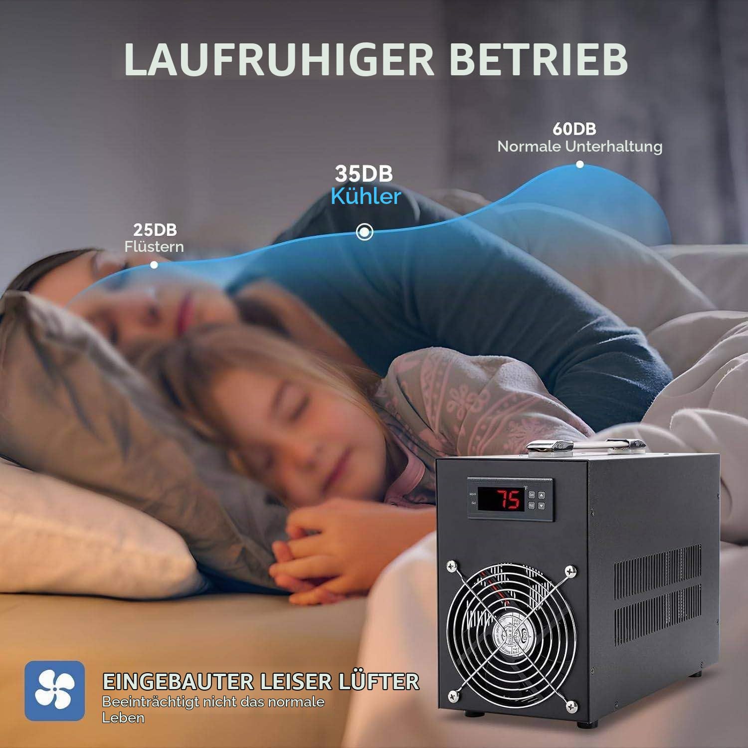 Aquarium-Kühlmaschine, Aquarium-Kühler 60L,Aquarium Kühler Für Zuhause,mit 5 W Pumpe und 2-m-Rohr, geräuscharm,for Zuhause Aquariumfisch-Garnelen
