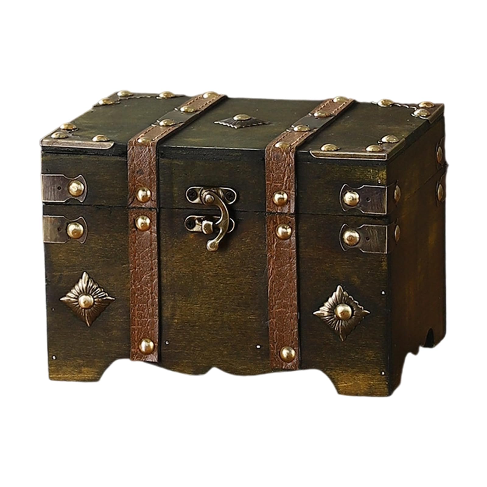 Xjdzineq Fashionable European Handheld Sturdy Wood Suitcases Portable Storage Trunk Accessory for Trip and Home Organization Travel Storage Box
