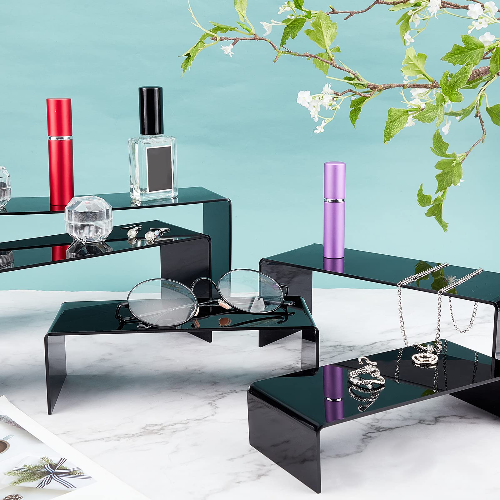 Display Shelf Nisorpa 5 X Acrylic Display Risers Stand Clear Riser ...