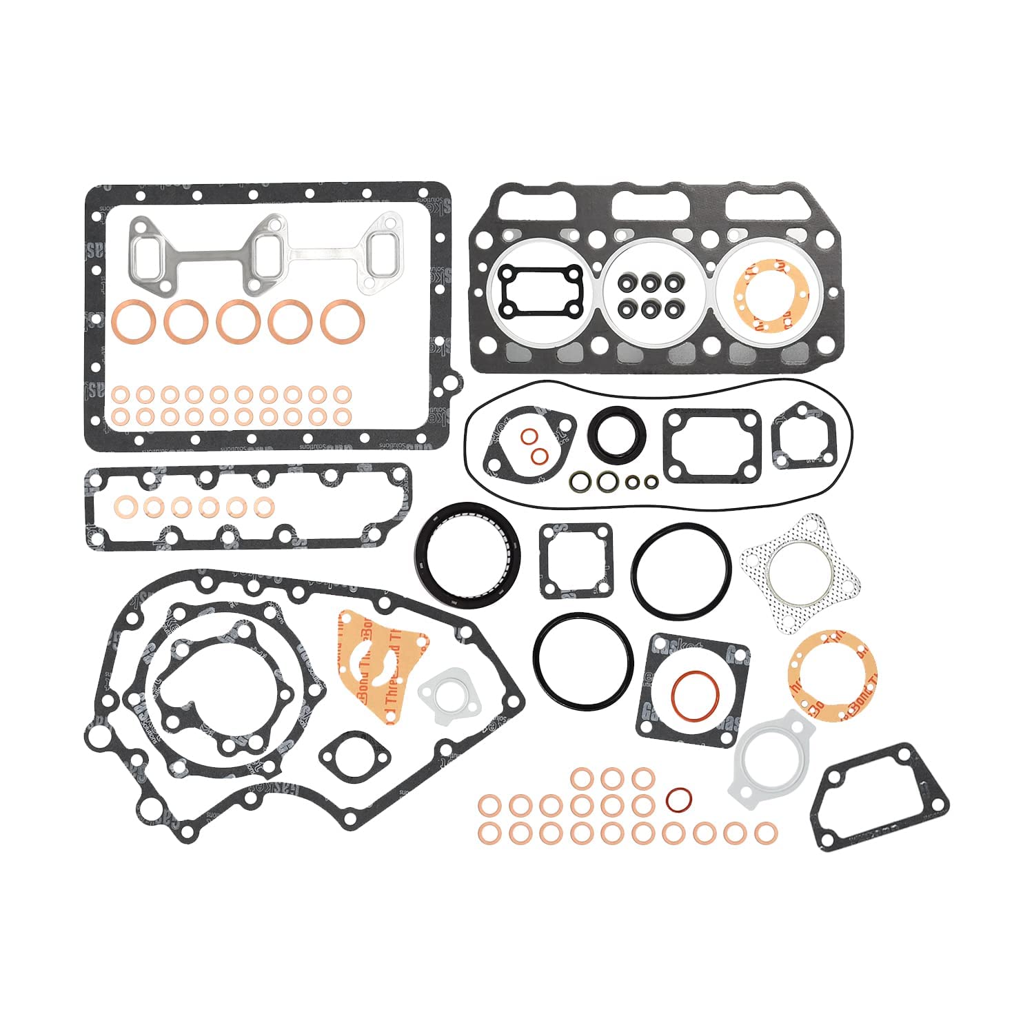 3GM30F 3GM30 Engine Gasket Kit Full Gasket Set with Cylinder Head Gasket Compatible with Yanmar Marine Boat 3GM30F 3GM30 Diesel Engine Repair Aftermarket Parts