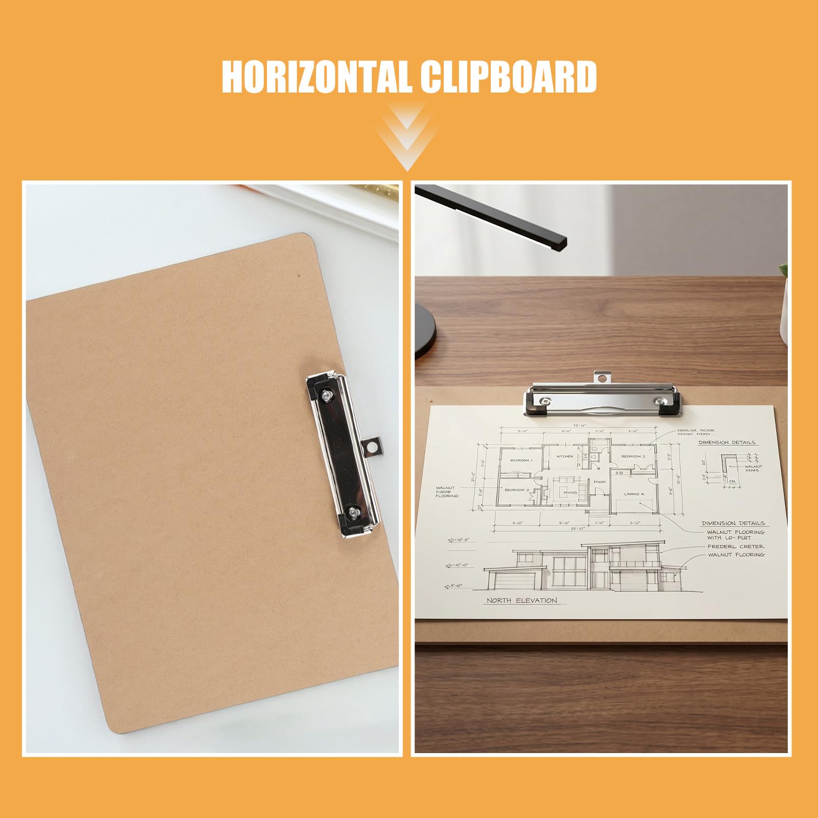 Lot de 4 porte-documents A4 (30,5 x 22,9 cm), format lettre, format horizontal, pince discrète, pour l'école, les salles de classe, les enseignants, les documents, le dessin et les