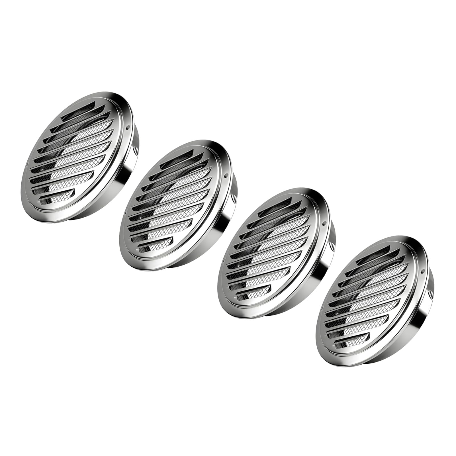 Jeffergarden Grille D'aération de Soffite Ronde de 200 Mm, Inclinée à 45