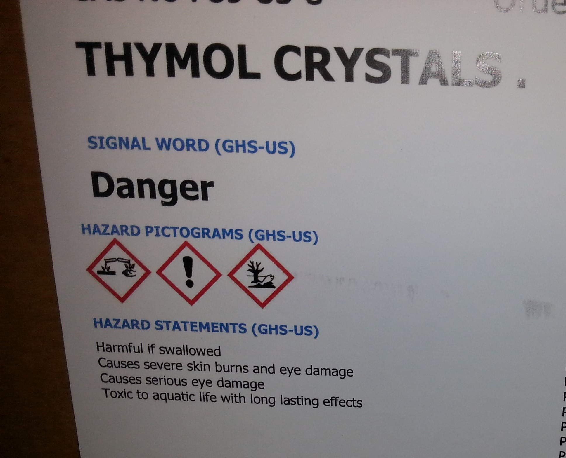 CCS Thymol Crystals High Purity Aroma Compound 500g Bottle