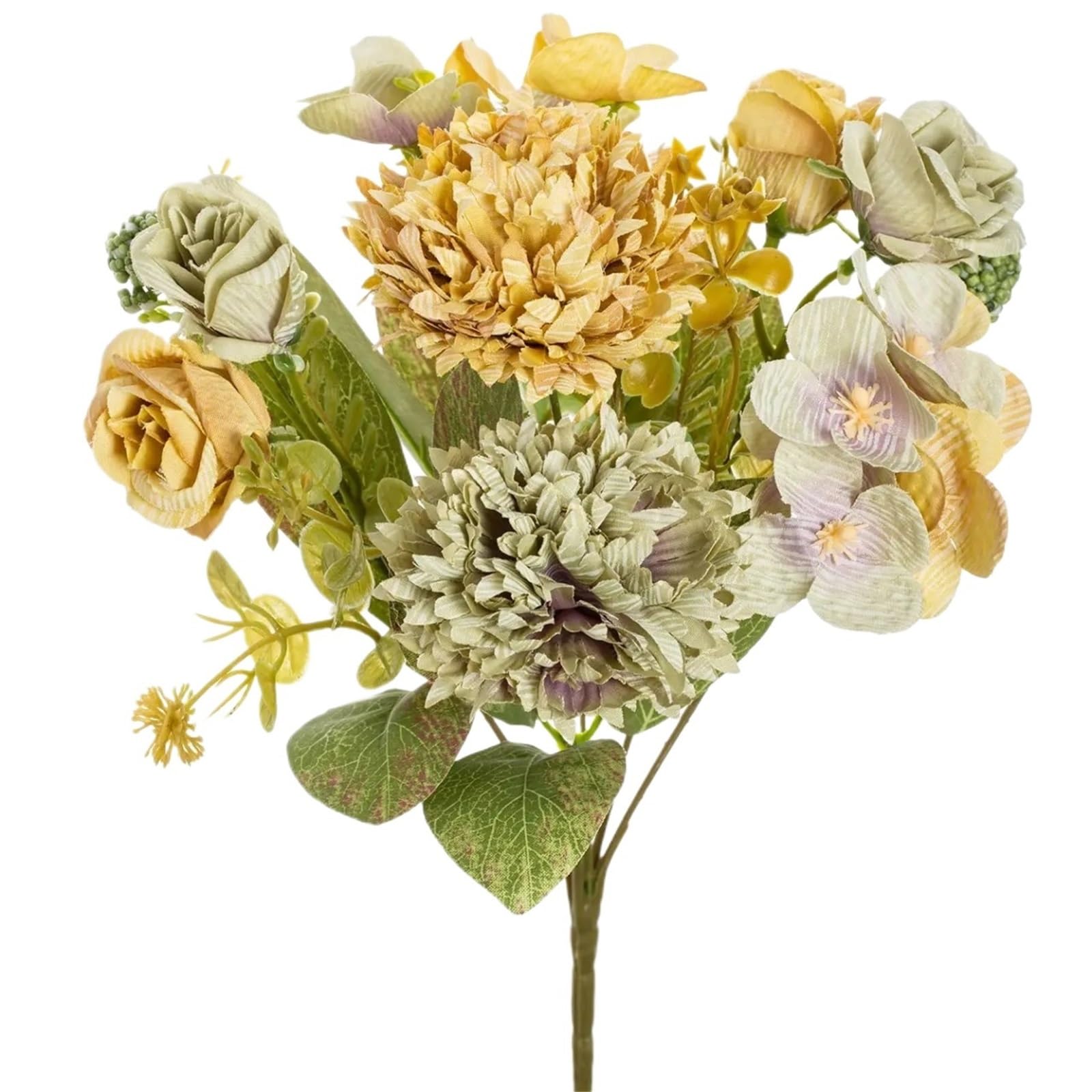 XIANGMLING Artificial Flower Ball Chrysanthemum Rose, Wedding Home Room Table Festival Wreath Bridal Bouquet Garden Decor(Color4,1PC)