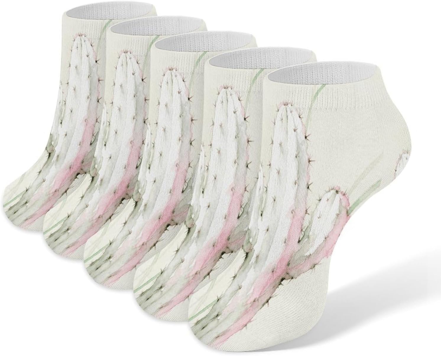 WhiteCactus Crew Sock for Men Women Funny Novelty Socks Athletic Ankle Socks Comfort Soft Low Cut Tab Sock 5 Pairs