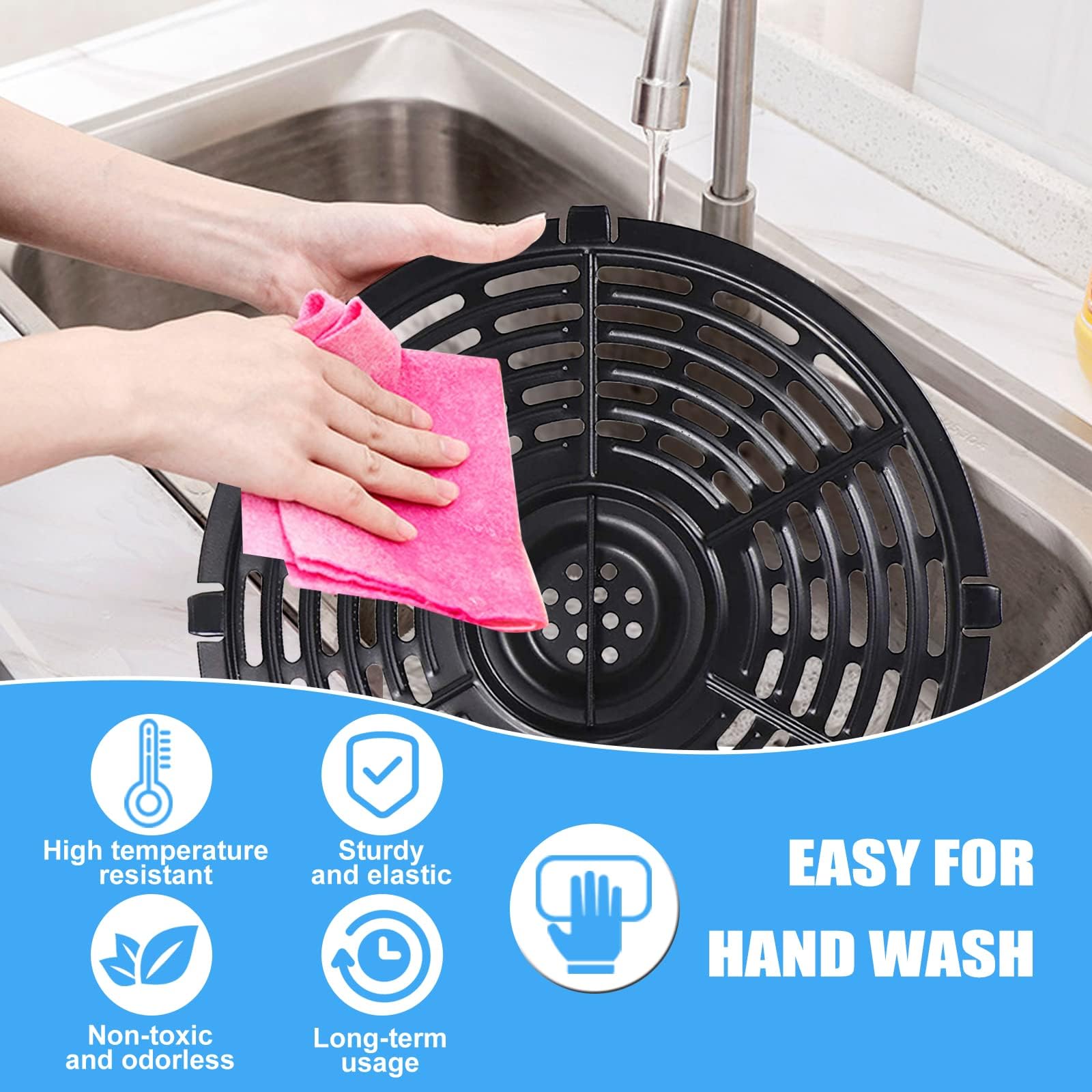 Air Fryer Grill Pan For Power XL 5QT Air Fryer, 8.7 5QT